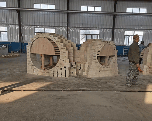 熱風(fēng)爐燃燒口組合磚，紅柱石磚